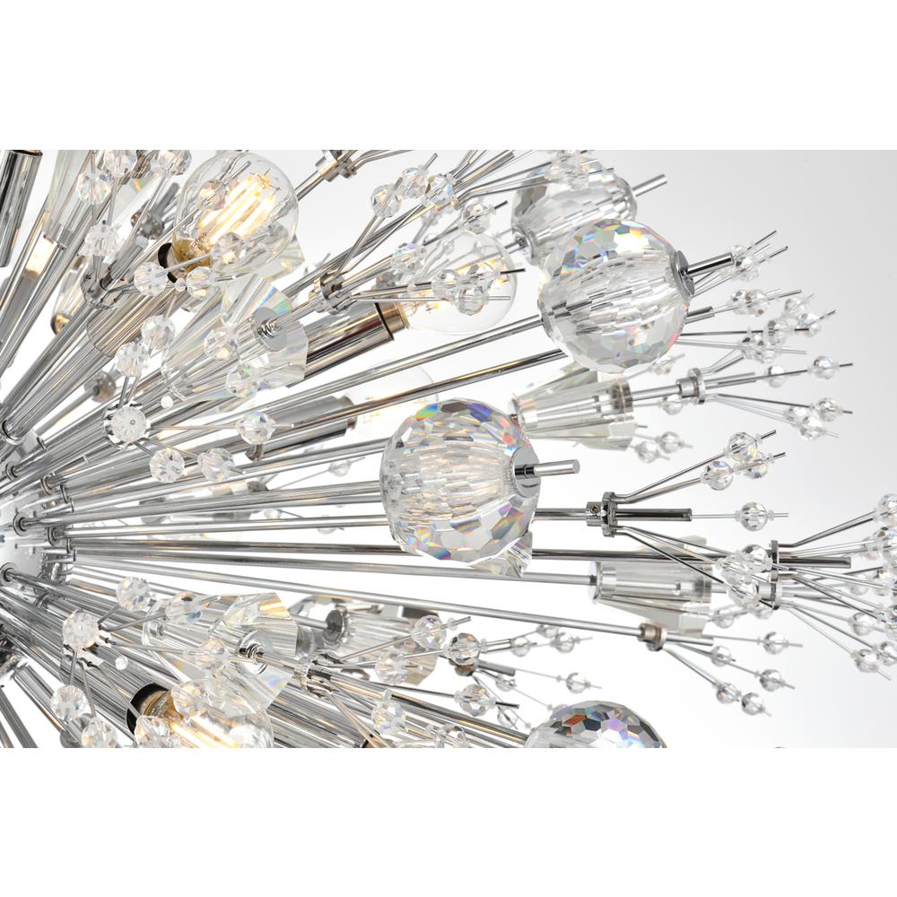 Vera 36 Inch Crystal Starburst Oval Pendant In Chrome. Picture 3