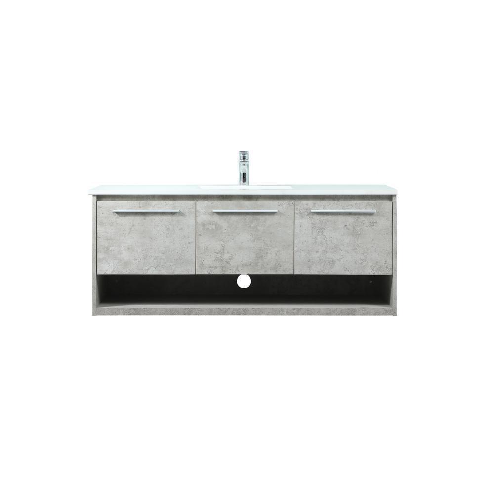 48 Inch Single Bathroom Vanity In Concrete Grey. Picture 1