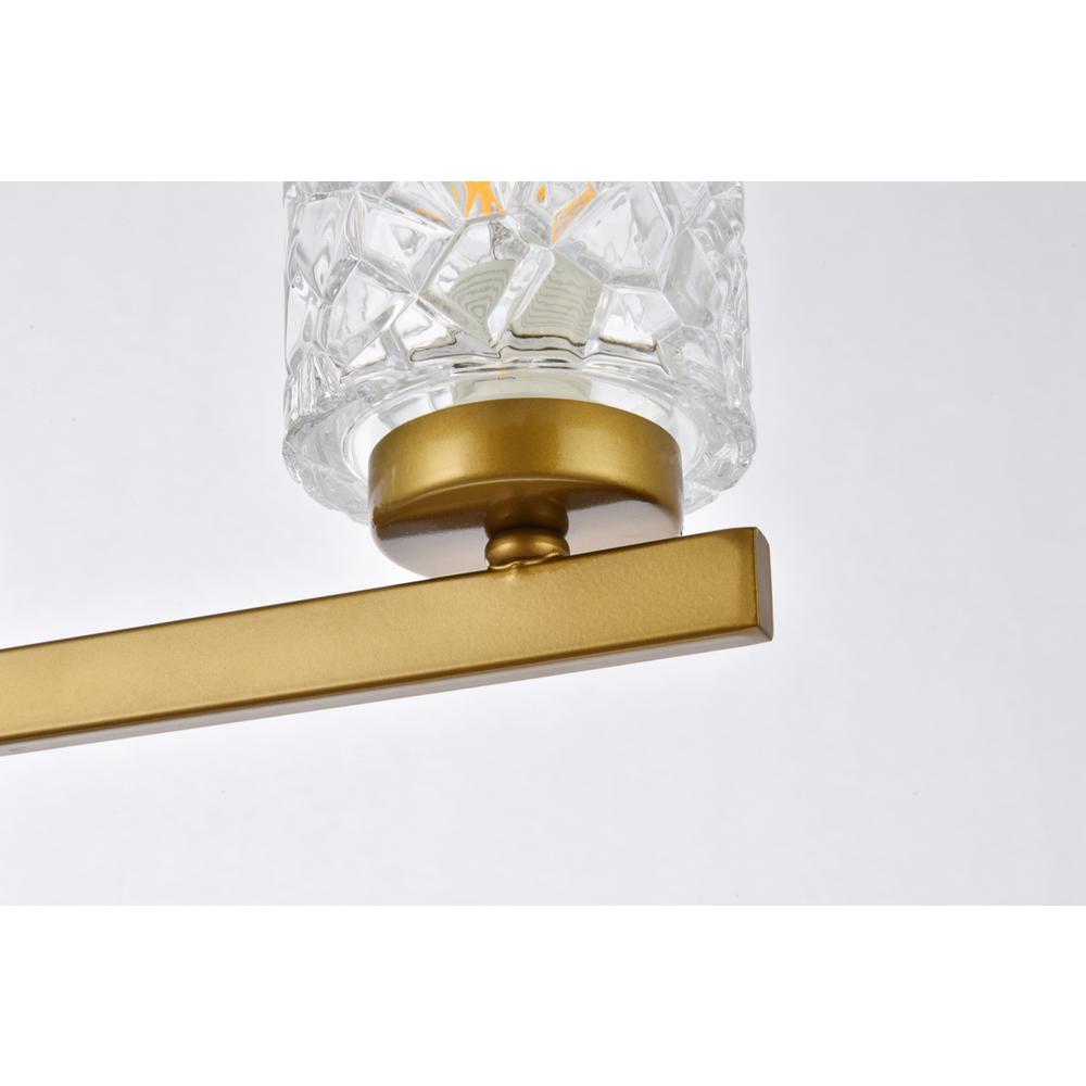 Cassie 5 Lights Bath Sconce In Brass With Clear Shade. Picture 5