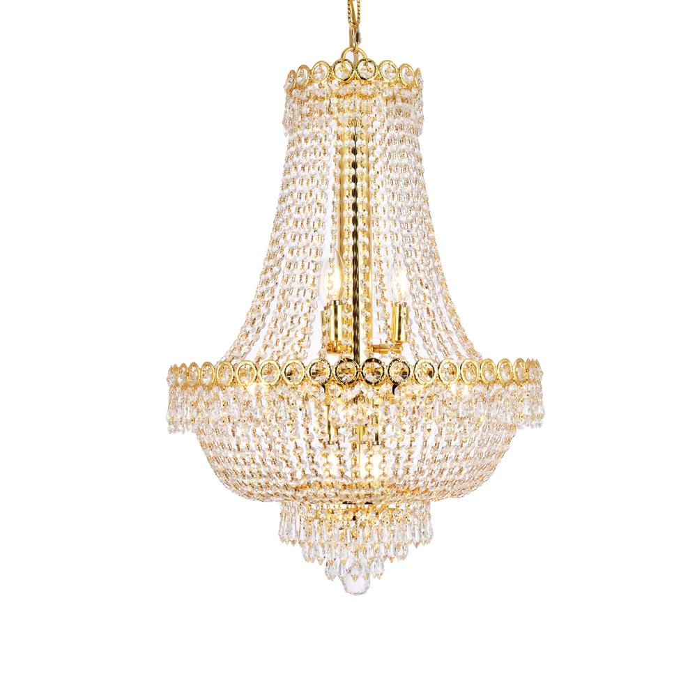 Century 12 Light Gold Chandelier Clear Royal Cut Crystal. Picture 2