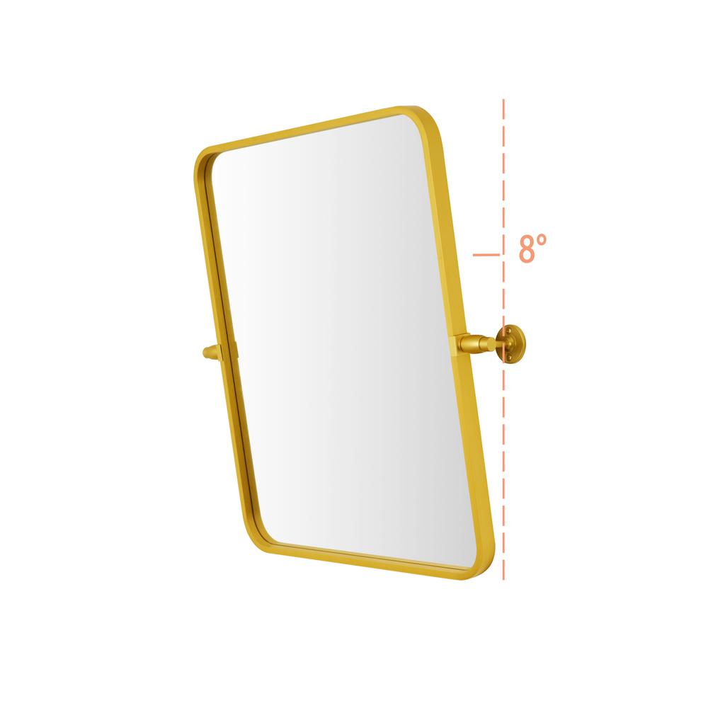 Soft Corner Pivot Mirror 20X24 Inch In Gold. Picture 7