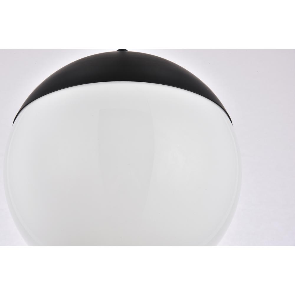 Eclipse 1 Light Black Pendant With Frosted White Glass. Picture 5