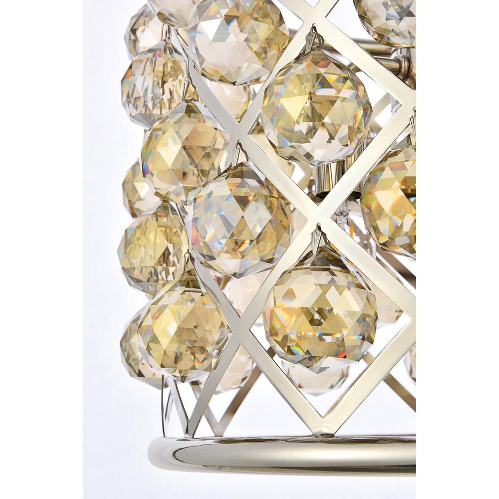 Madison 4 Light Polished Nickel Pendant Golden Teak (Smoky) Royal Cut Crystal. Picture 4