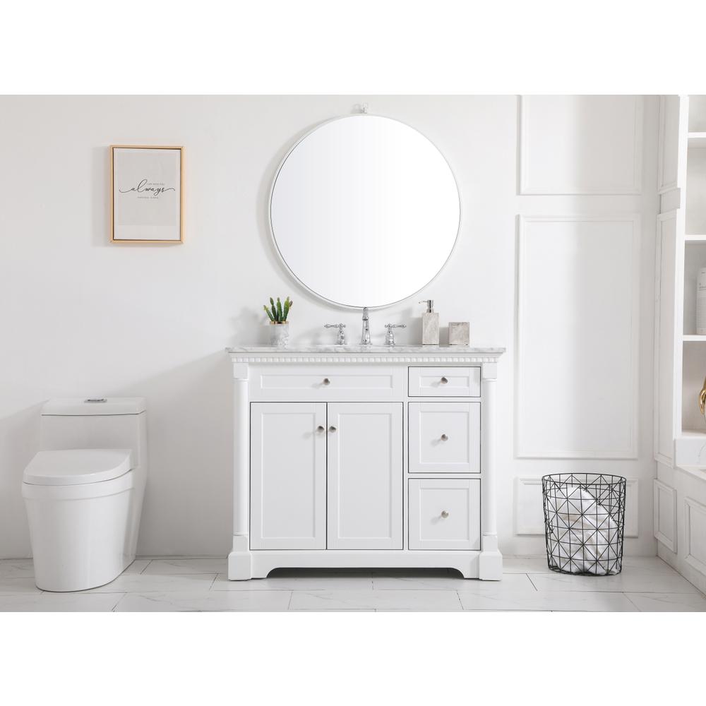 42 Inch Single Bathroom Vanity In  White. Picture 4