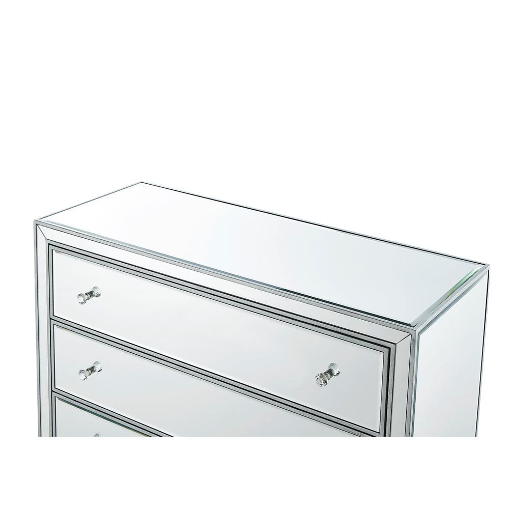 Chest 3 Drawers 40In. W X 16In. D X 32In. H In Antique Silver Paint. Picture 5
