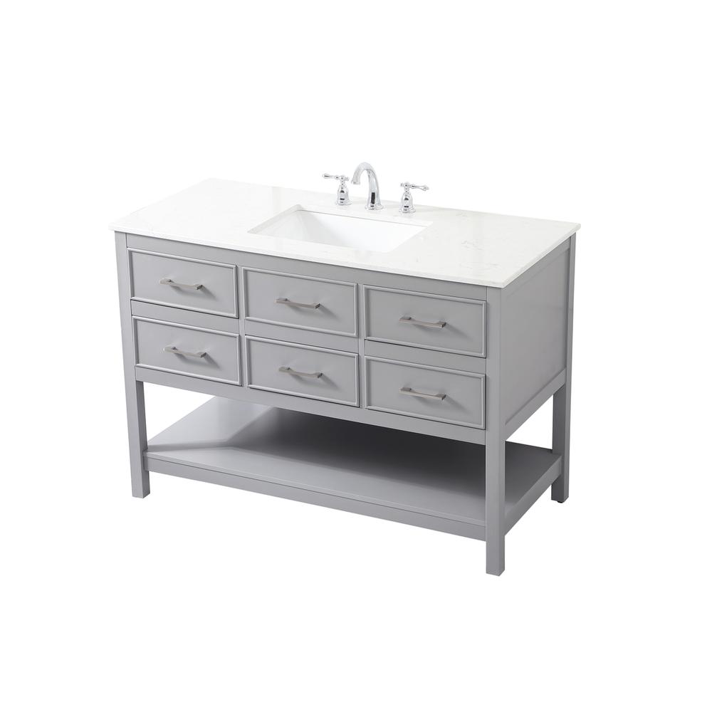 48 Inch Single Bathroom Vanity In Gray. Picture 8