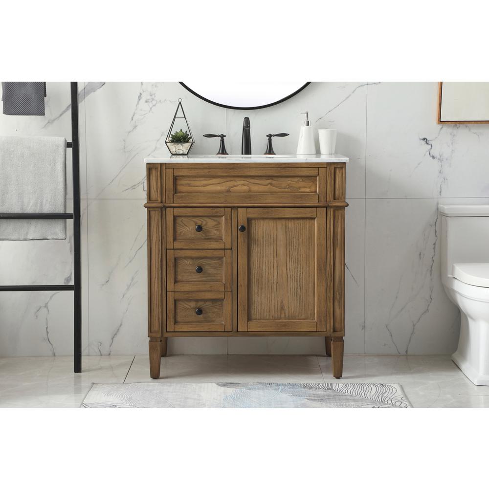 32 Inch Single Bathroom Vanity In Driftwood. Picture 14