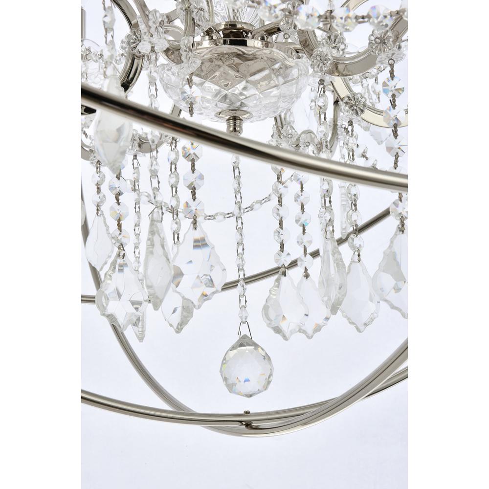 Geneva 6 Light Polished Nickel Chandelier Clear Royal Cut Crystal. Picture 3