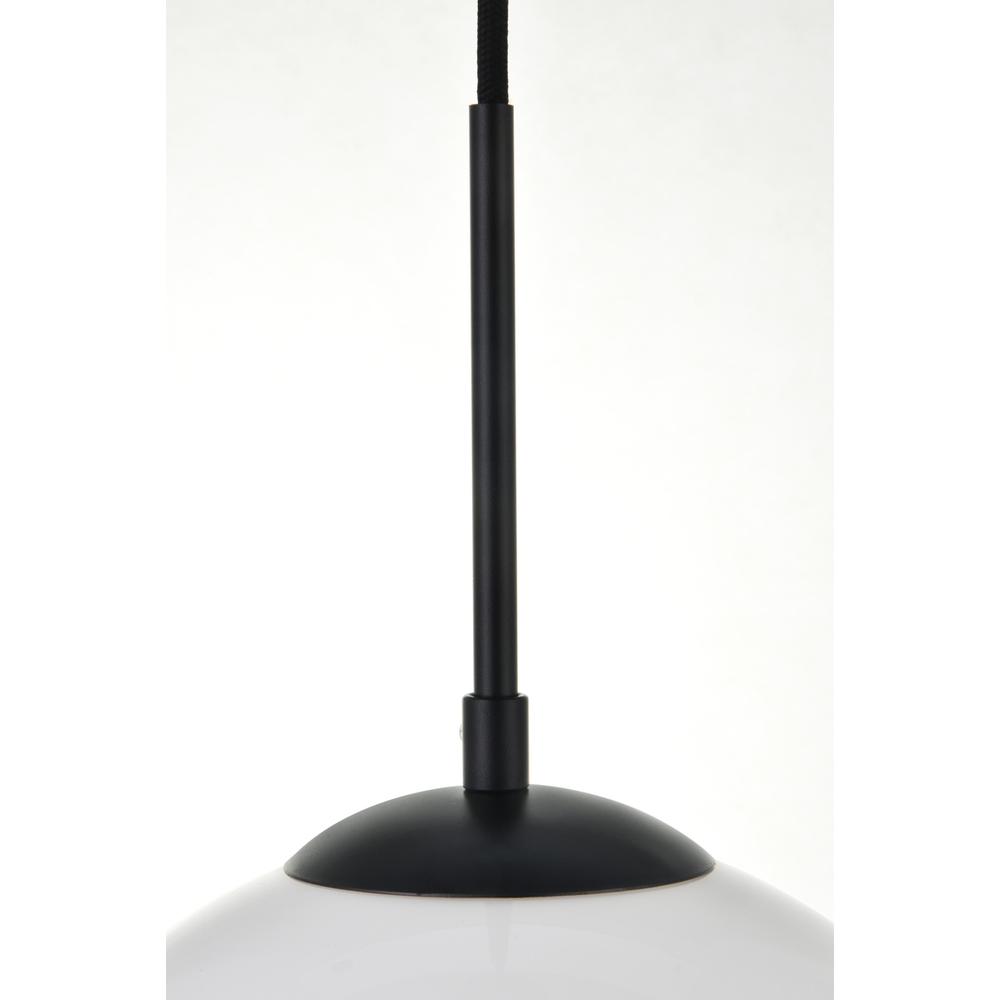 Baxter 1 Light Black Pendant With Frosted White Glass. Picture 5