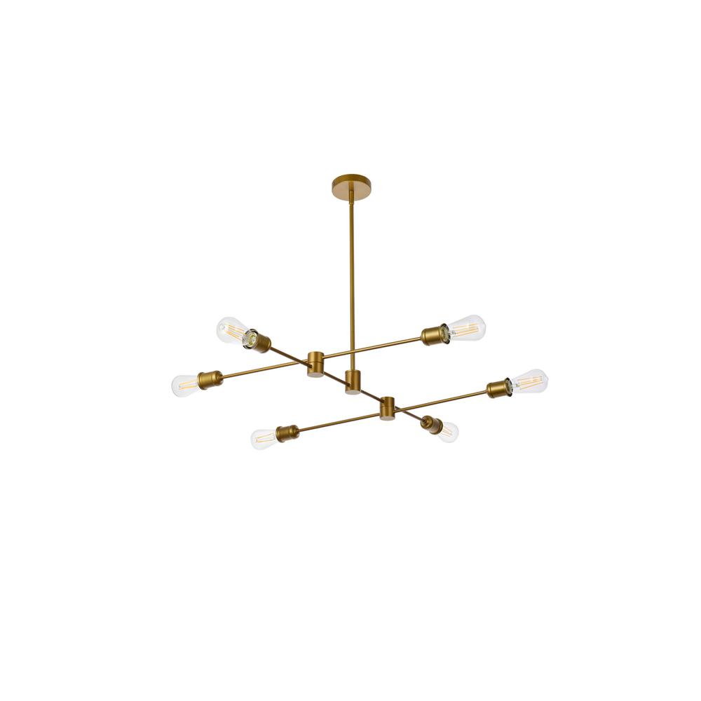Xavier 6 Lights Pendant In Brass. Picture 6
