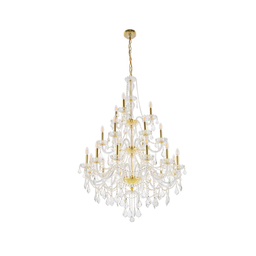 Giselle 21 Light Gold Chandelier Clear Royal Cut Crystal. Picture 6