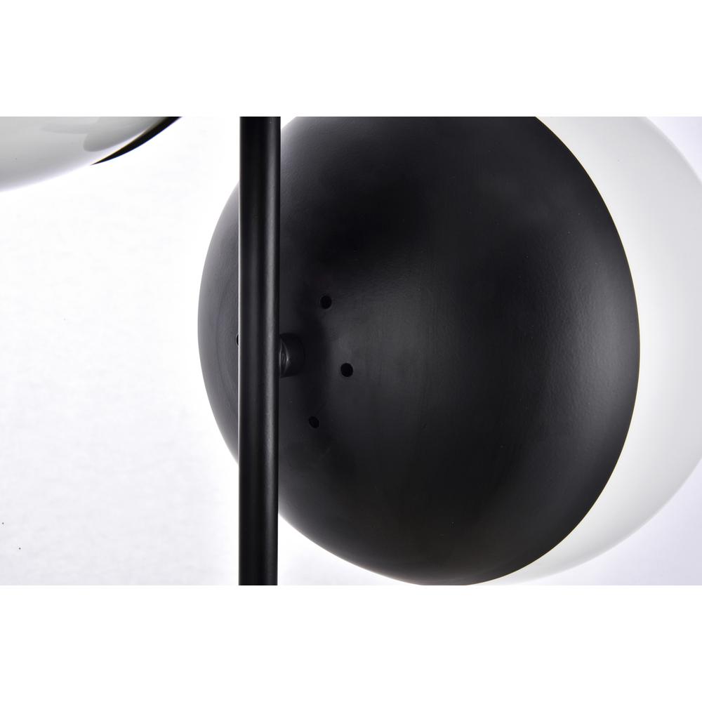 Eclipse 3 Lights Black Pendant With Frosted White Glass. Picture 5