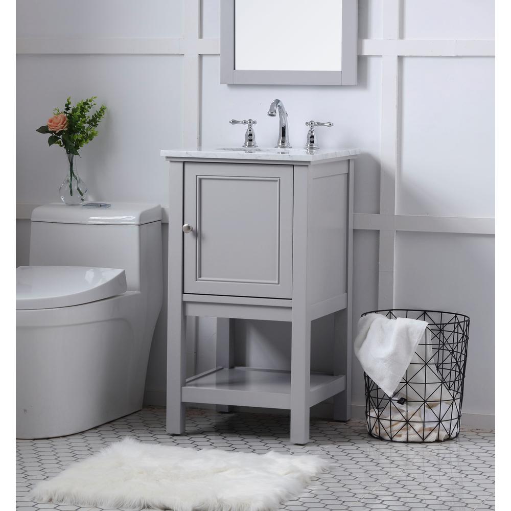 19 In. Single Bathroom Vanity Set In Grey. Picture 2