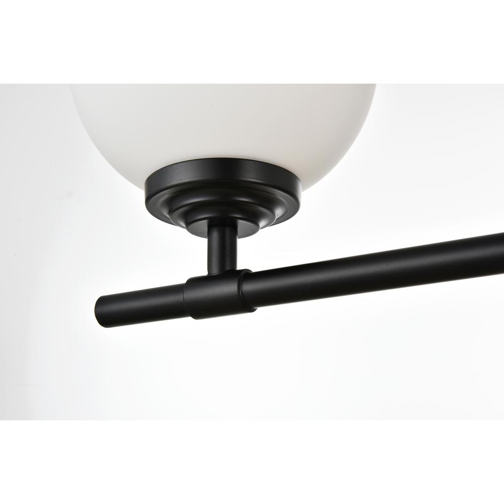 Ansley 3 Light Black And Frosted White Bath Sconce. Picture 4