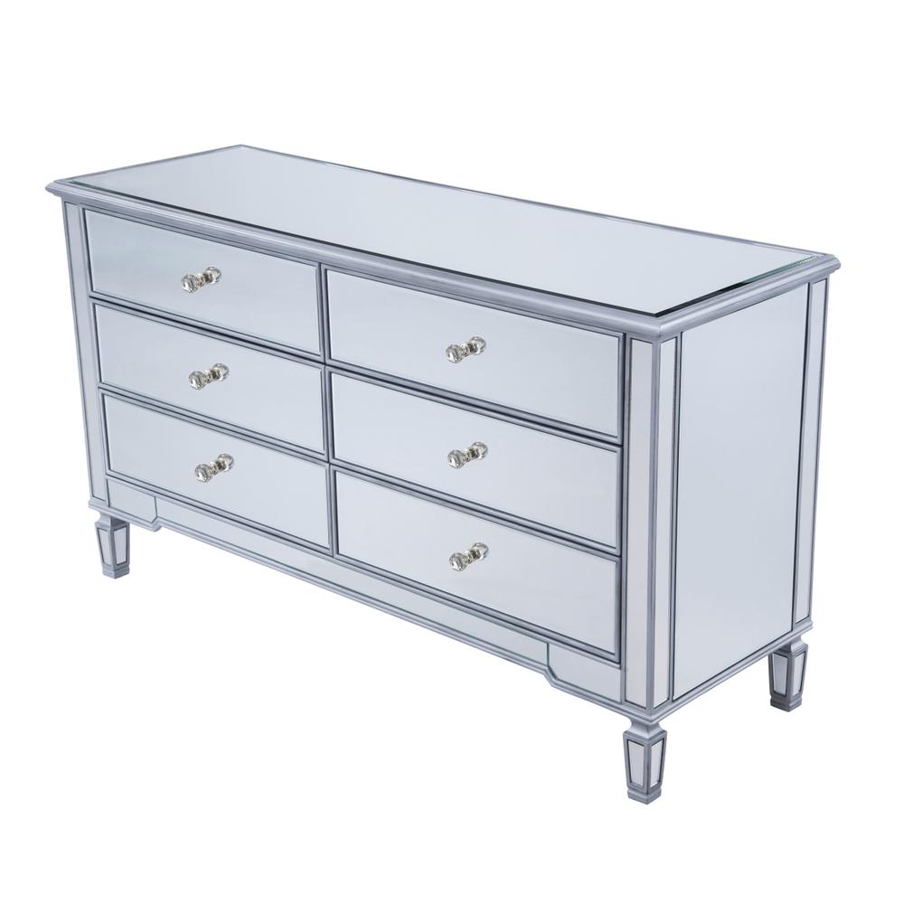 6 Drawers Cabinet 60 In. X 20 In. X 34 In. In Silver Paint. Picture 5