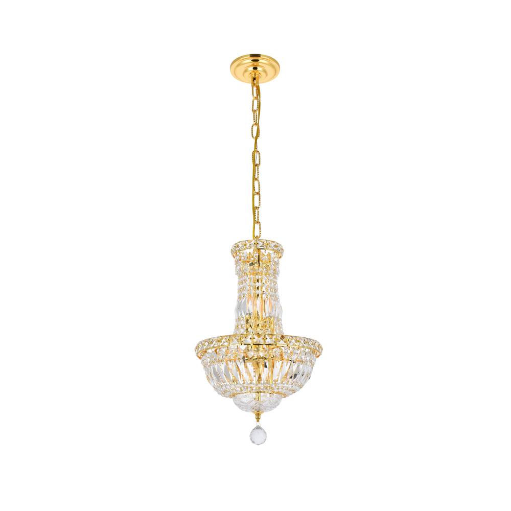 Tranquil 6 Light Gold Pendant Clear Royal Cut Crystal. Picture 6
