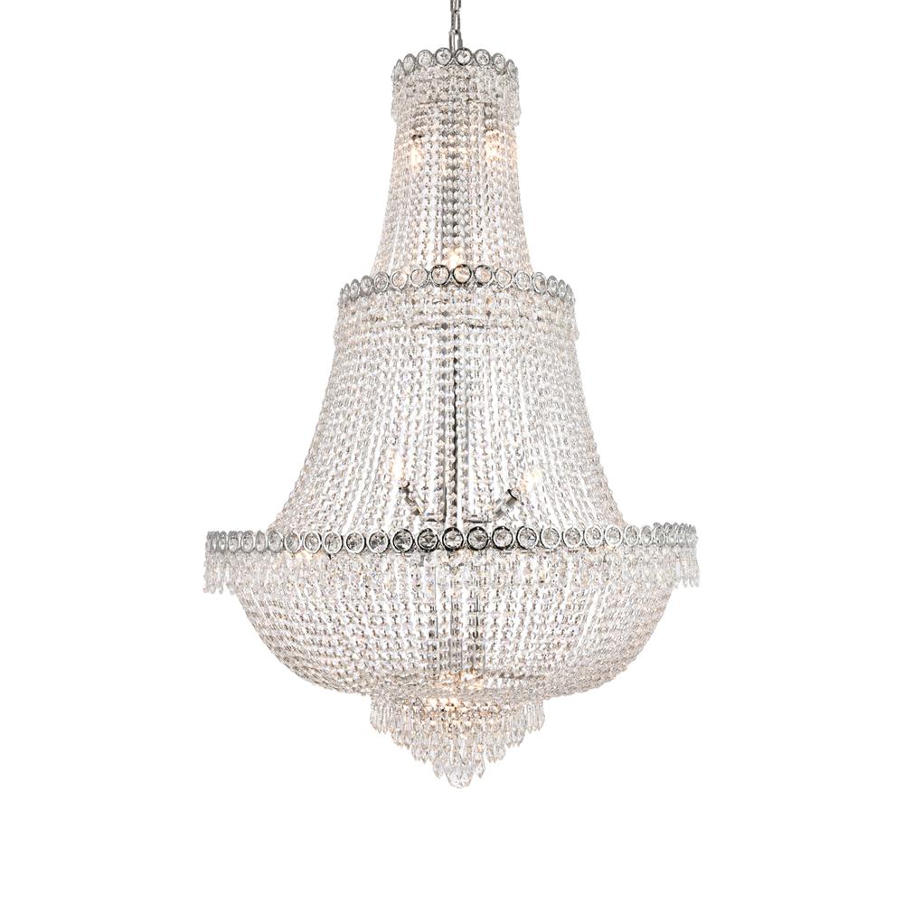 Century 17 Light Chrome Chandelier Clear Royal Cut Crystal. Picture 2