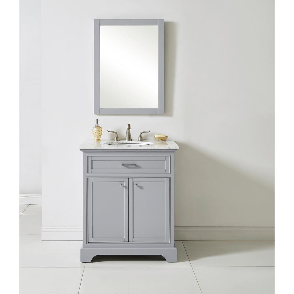 30 In. Single Bathroom Vanity Set In Light Grey. Picture 9