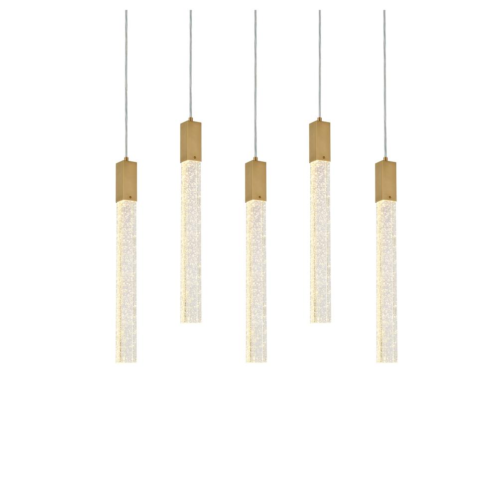 Weston 5 Lights Pendant In Satin Gold. Picture 2
