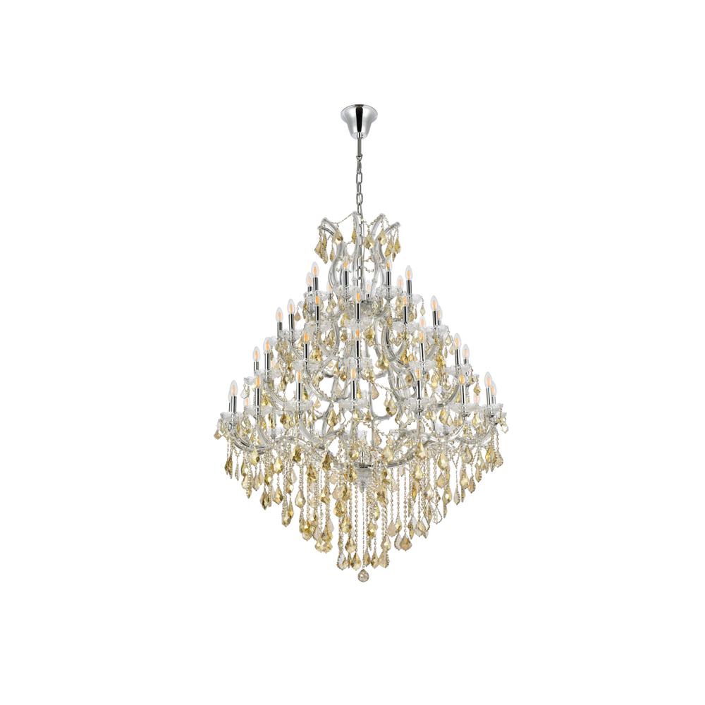 Maria Theresa 49 Light Chrome Chandelier Golden Teak (Smoky) Royal Cut Crystal. Picture 6
