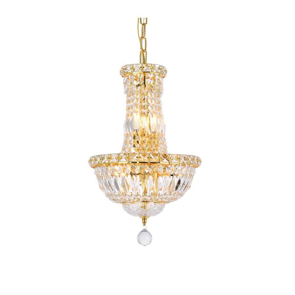 Tranquil 6 Light Gold Pendant Clear Royal Cut Crystal. Picture 2