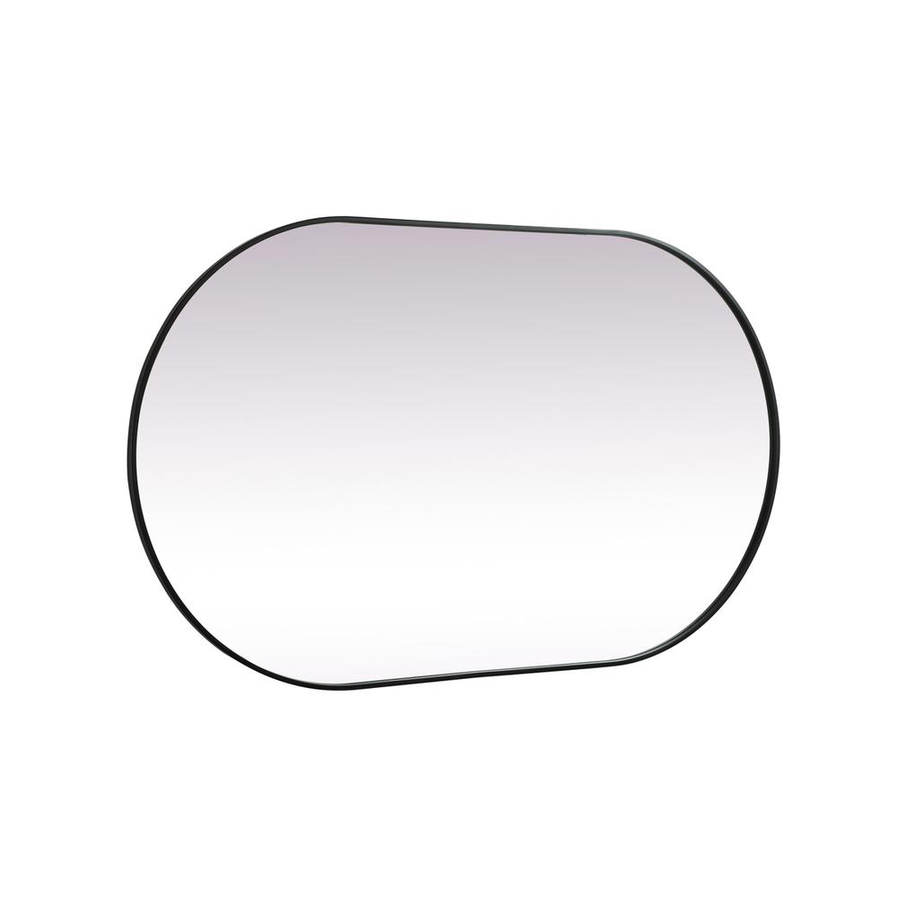 Metal Frame Oval Mirror 36X60 Inch In Black. Picture 9