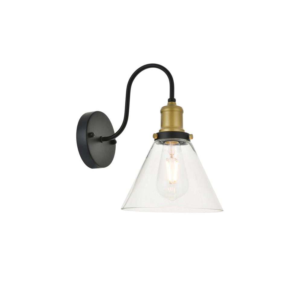 Histoire 1 Light Brass And Black Wall Sconce. Picture 3