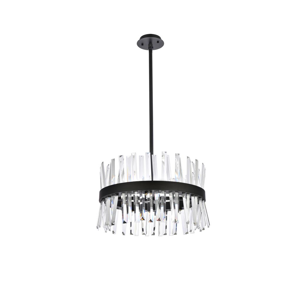 Serephina 20 Inch Crystal Round Pendant Light In Black. Picture 6