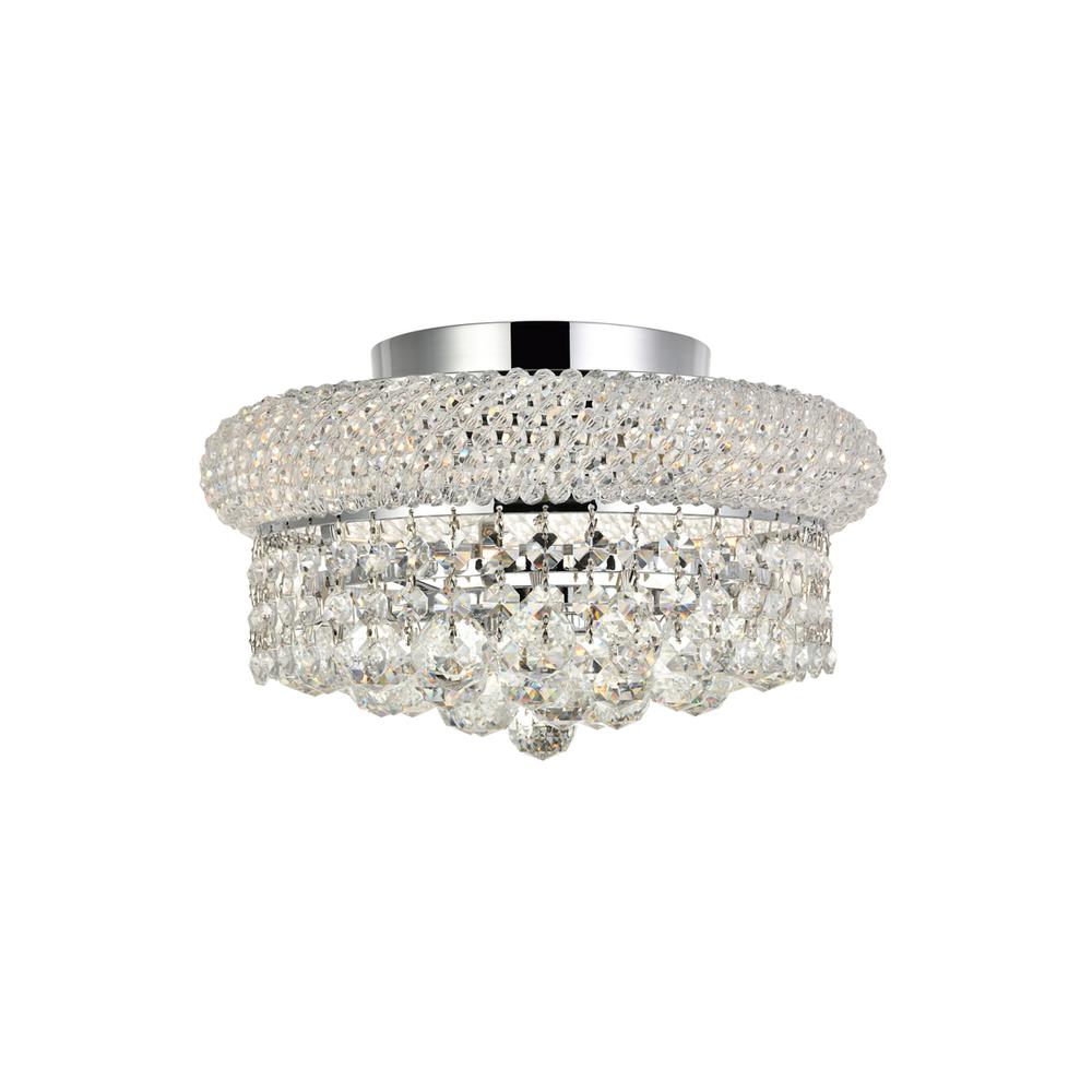 Primo 4 Light Chrome Flush Mount Clear Royal Cut Crystal. Picture 1