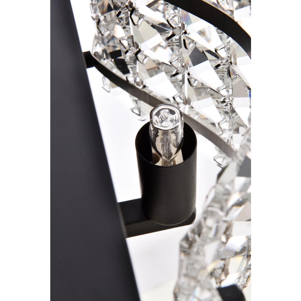 Tate 3 Light Bath Sconce In Black With Clear Crystals. Picture 5