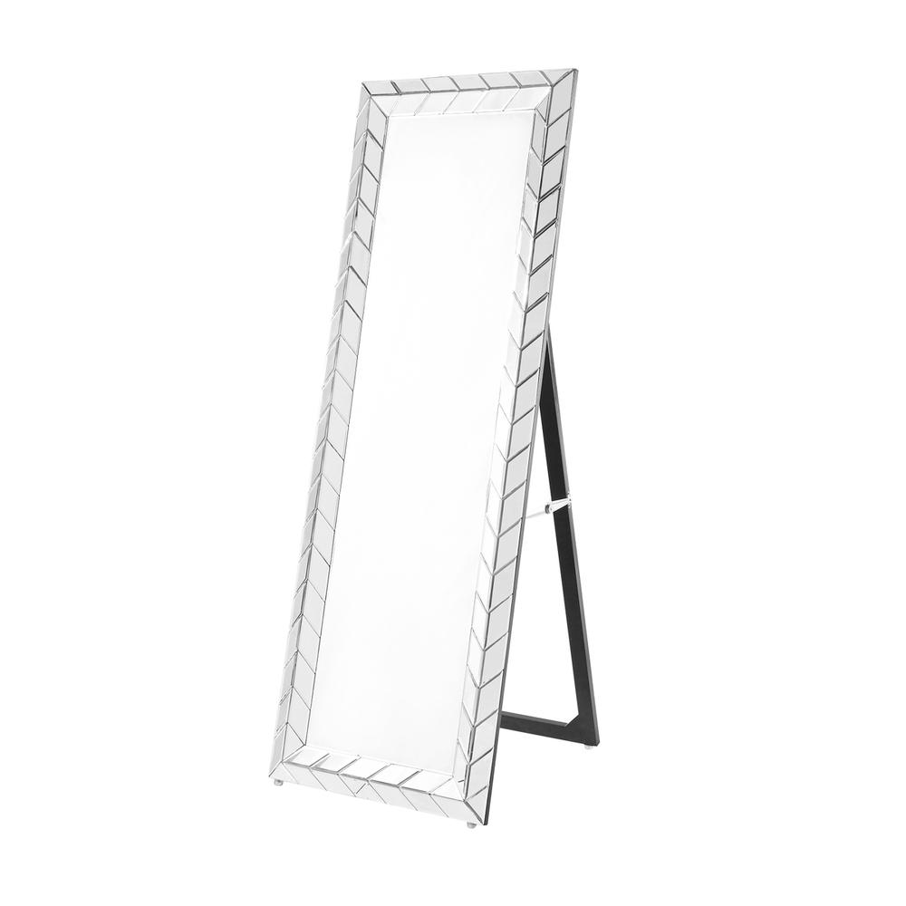 Sparkle 22 In. Contemporary Standing Full Length Mirror In Clear. Picture 1