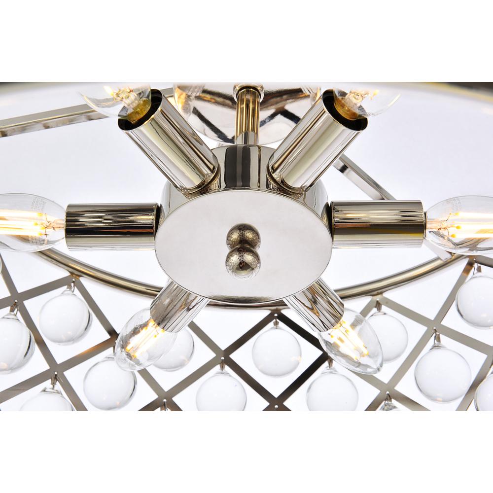 Madison 6 Light Polished Nickel Pendant Clear Royal Cut Crystal. Picture 5