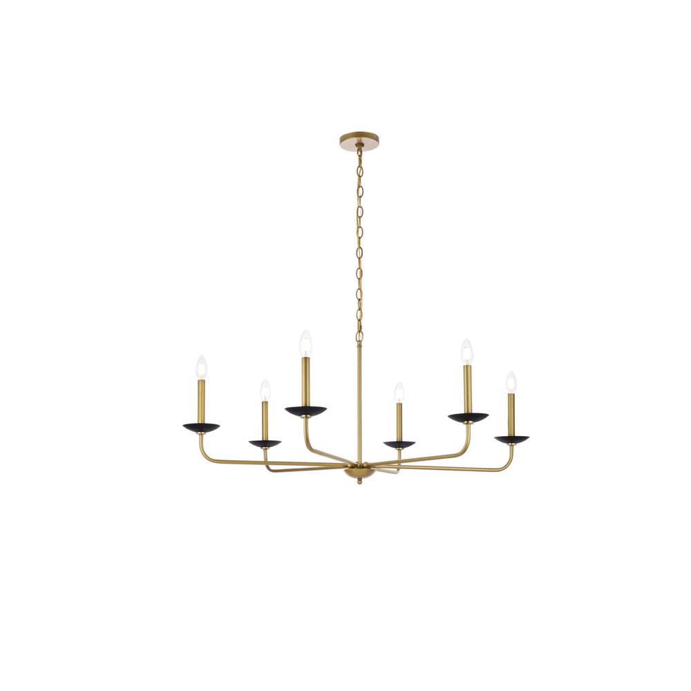 Cohen 42 Inch Pendant In Black And Brass. Picture 1