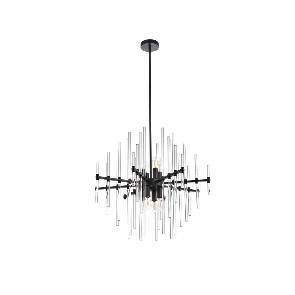 Sienna 27 Inch Crystal Rod Pendant In Black. Picture 6