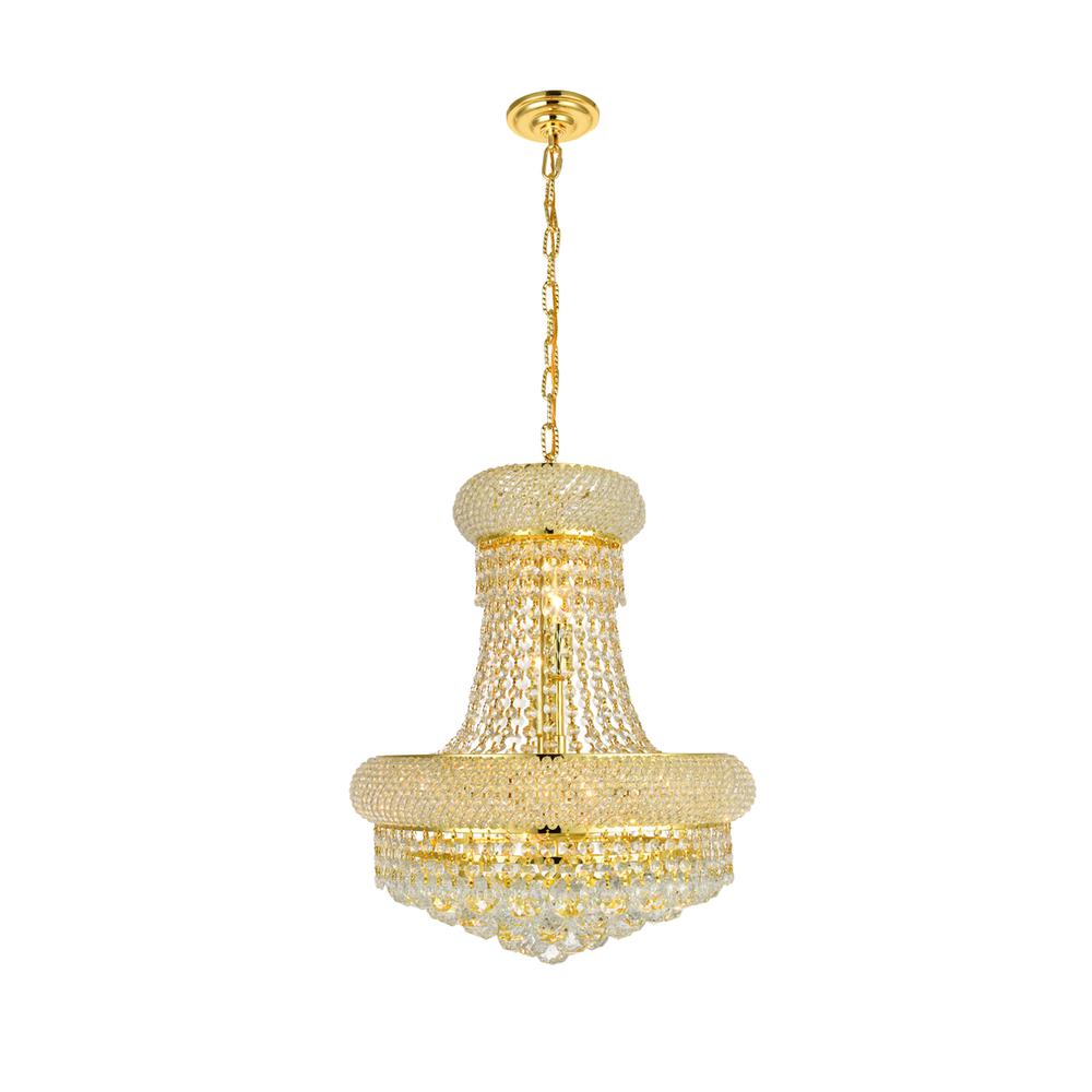 Primo 8 Light Gold Pendant Clear Royal Cut Crystal. Picture 6