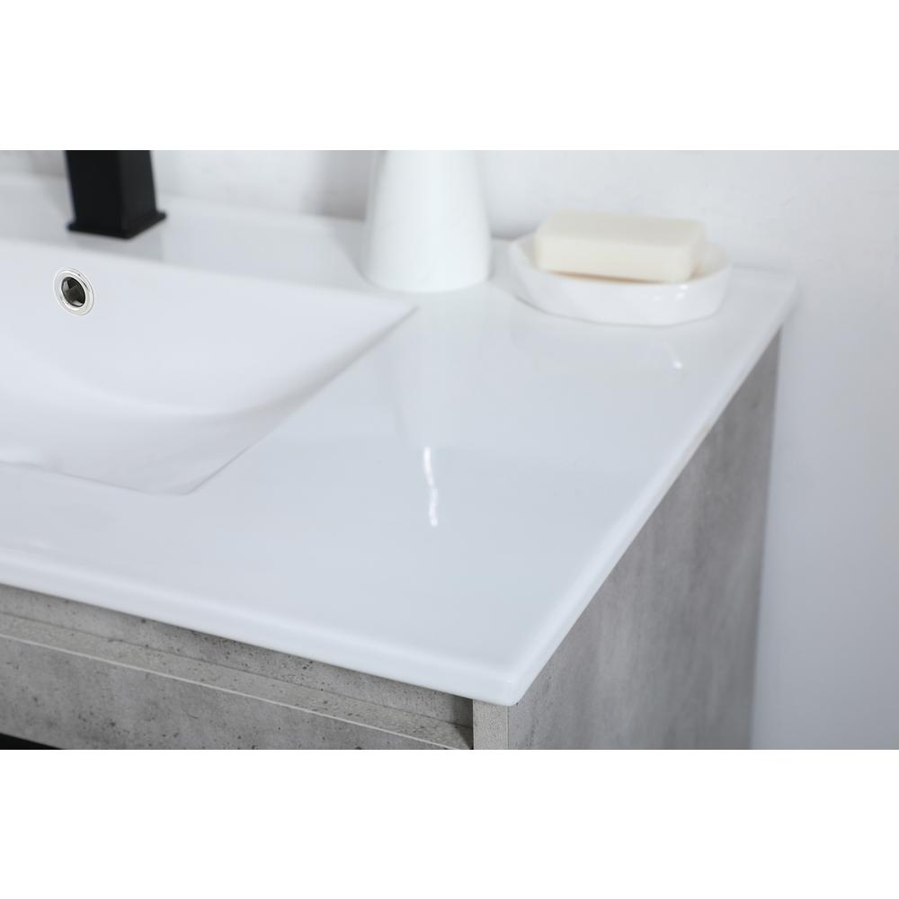 36 Inch  Single Bathroom Vanity In Concrete Grey. Picture 4