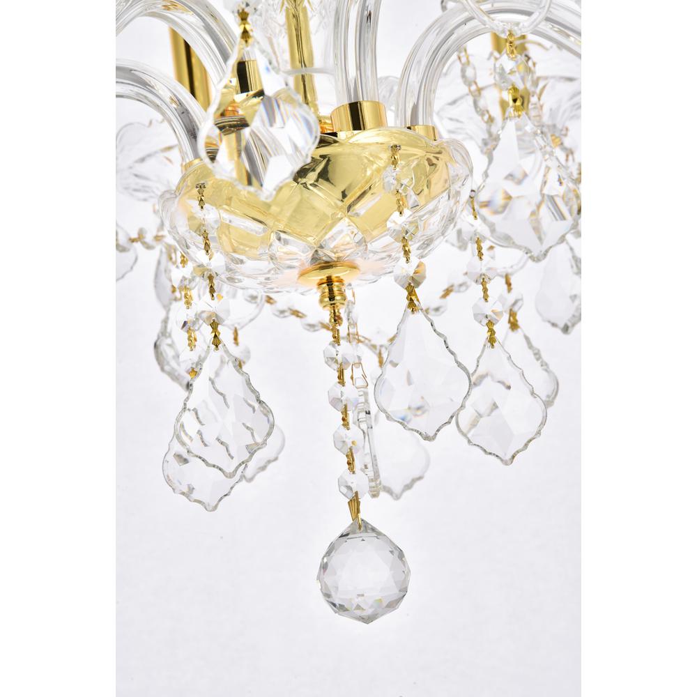 Verona 6 Light Gold Chandelier Clear Royal Cut Crystal. Picture 3