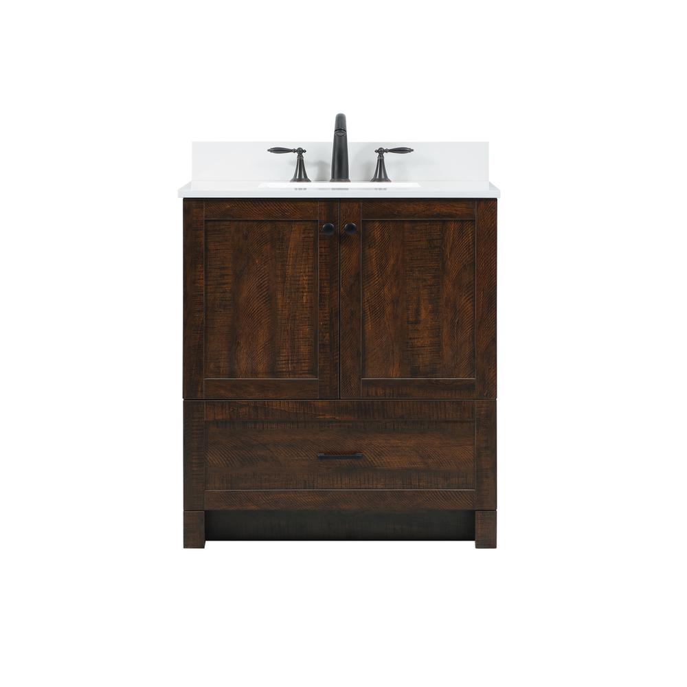 30 Inch Single Bathroom Vanity In Expresso With Backsplash. Picture 1