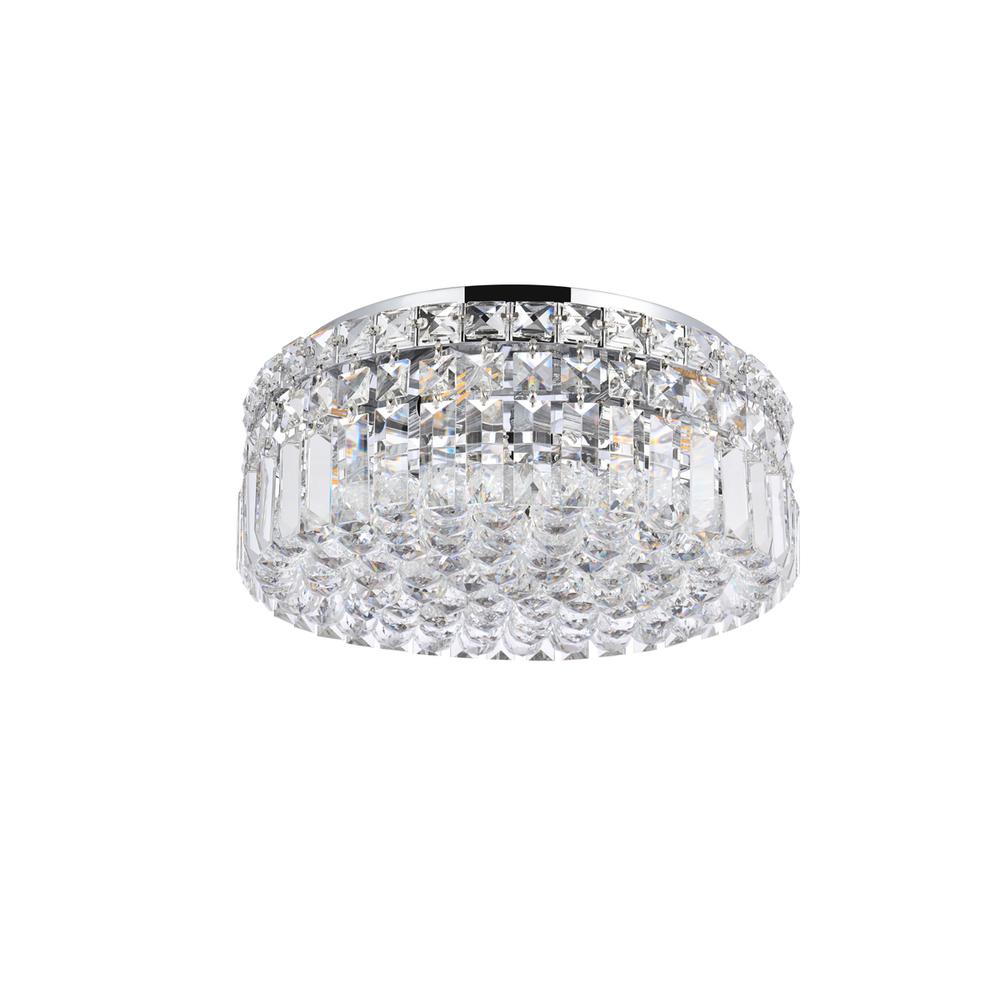 Maxime 4 Light Chrome Flush Mount Clear Royal Cut Crystal. Picture 6