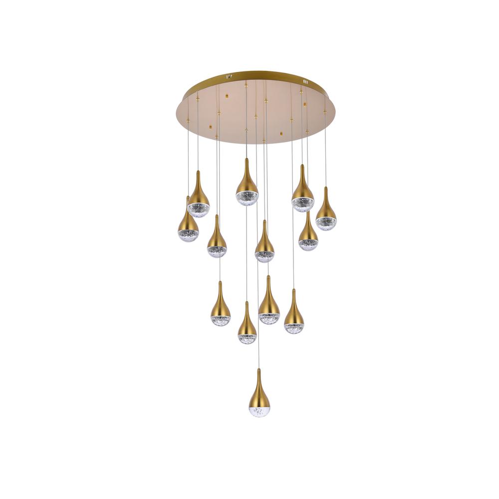 Amherst 30 Inch Led Chandelier In Satin Gold. Picture 6