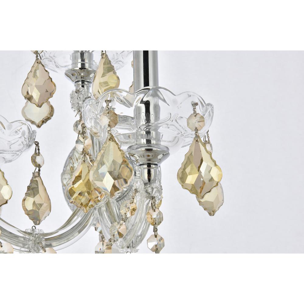 Maria Theresa 3 Light Chrome Wall Sconce Golden Teak (Smoky) Royal Cut Crystal. Picture 5