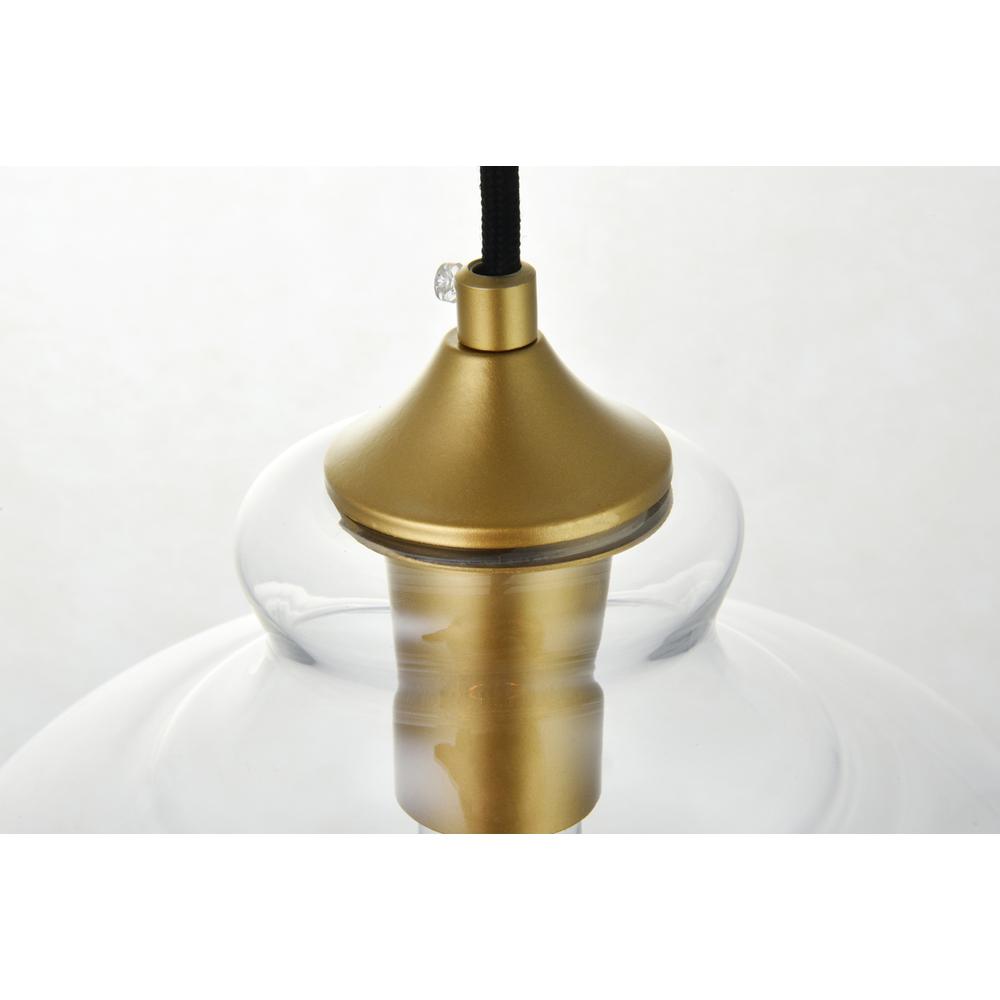 Destry 1 Light Brass Pendant With Clear Glass. Picture 5