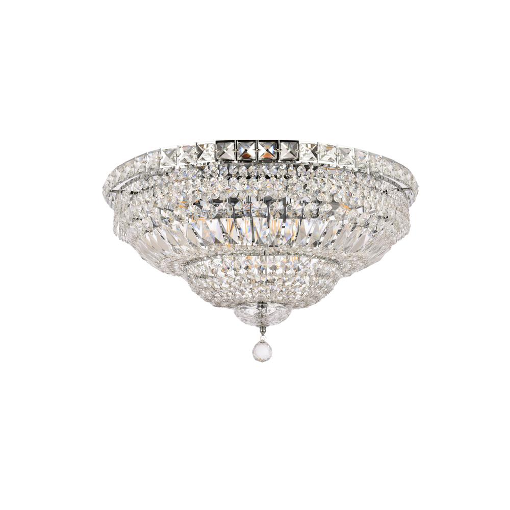 Tranquil 12 Light Chrome Flush Mount Clear Royal Cut Crystal. Picture 6