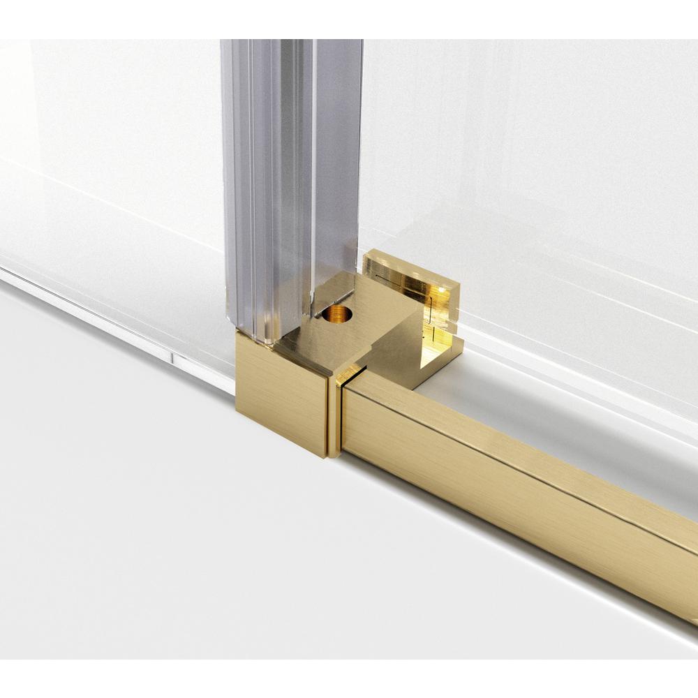 Frameless Tub Door 60 X 60 Brushed Gold. Picture 9