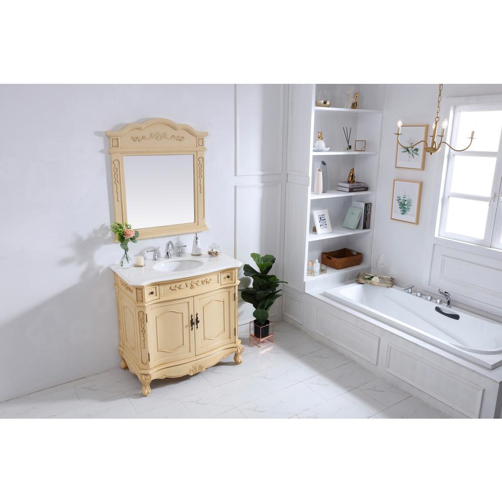 36 Inch Single Bathroom Vanity In Light Antique Beige. Picture 10