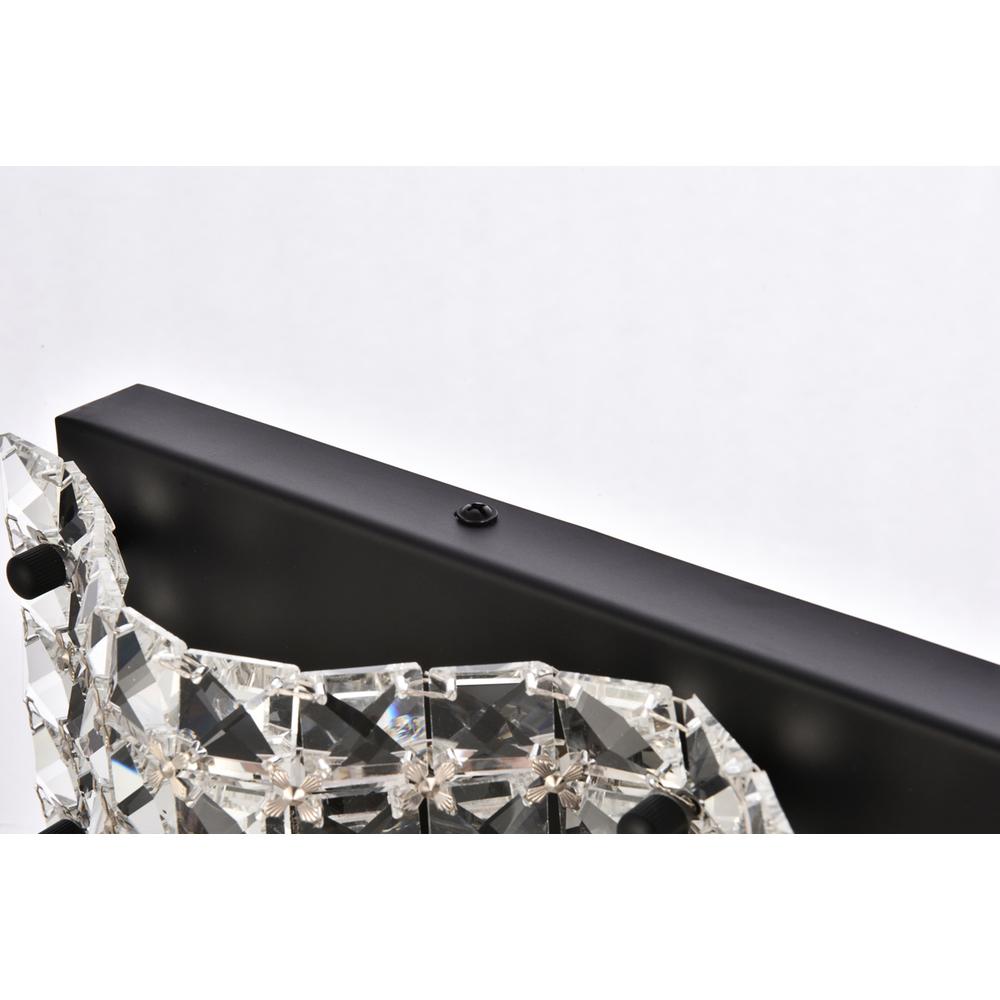 Tate 3 Light Bath Sconce In Black With Clear Crystals. Picture 4