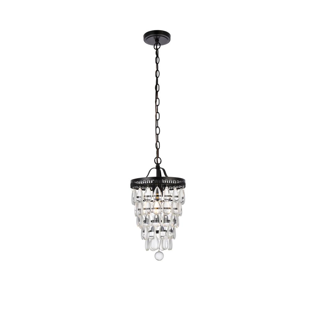 Reese 9 Inch Pendant In Black. Picture 1