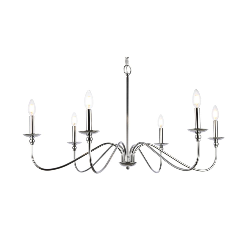 Rohan 6 Lights Polished Nickel Chandelier. Picture 2