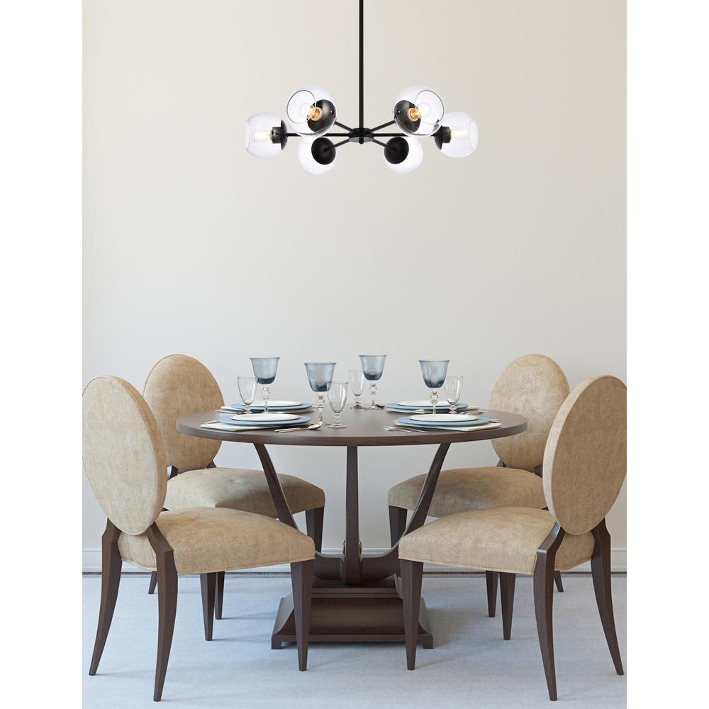 Briggs 30 Inch Pendant In Black With Clear Shade. Picture 8