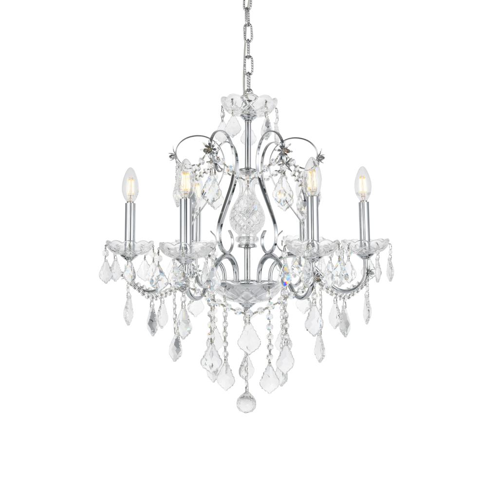 St. Francis 6 Light Chrome Chandelier Clear Royal Cut Crystal. Picture 6